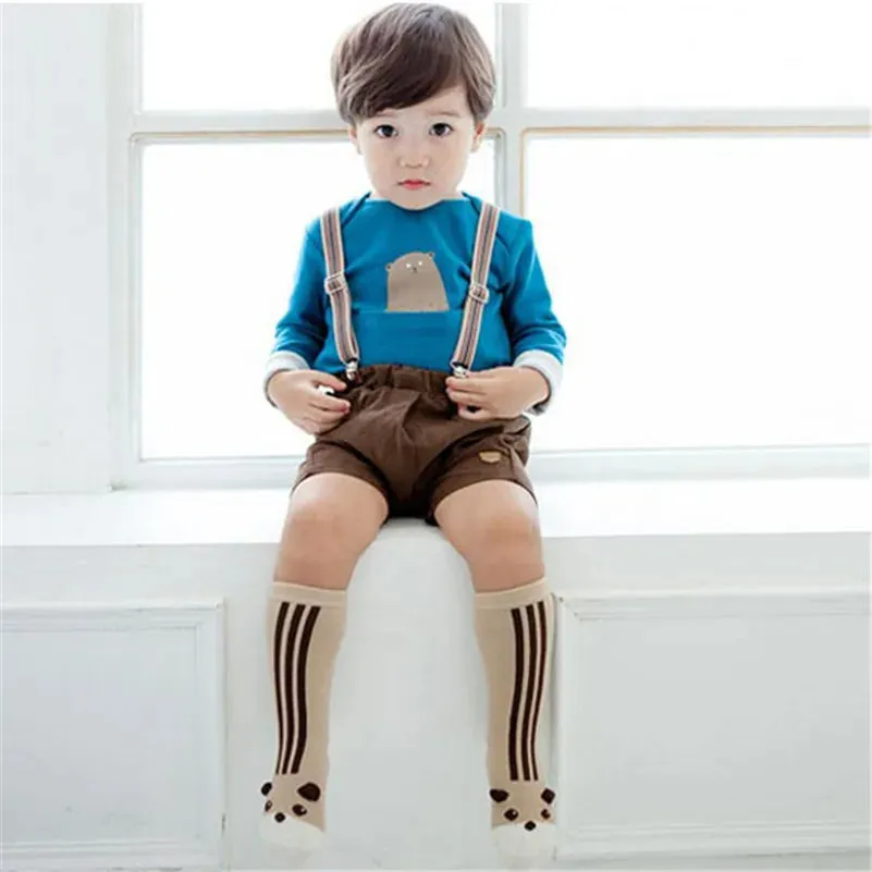 Baby Knee Highs Anti Slip Baby Socks Newborn Girls Boys Toddler Socks Long Tube Fox Cat Animal Infant Cotton Socks Cute Kids