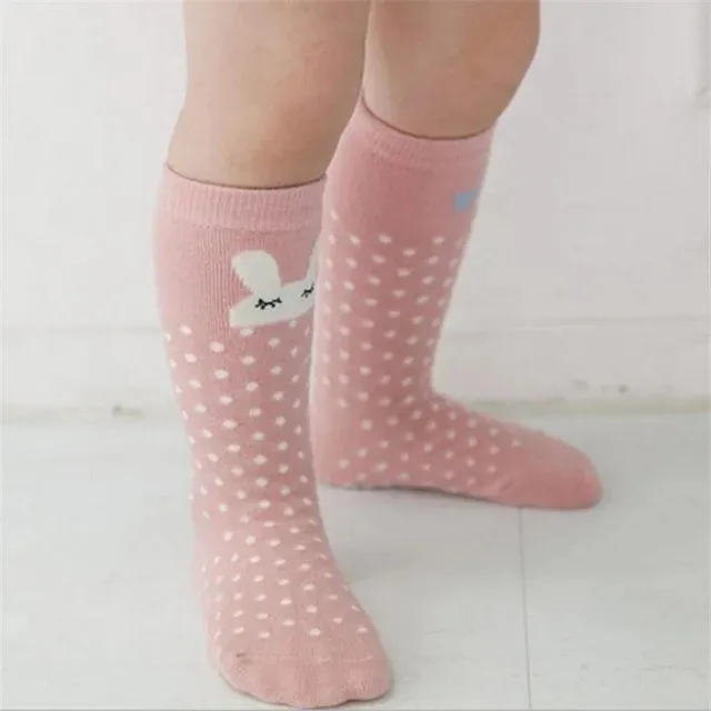 Baby Knee Highs Anti Slip Baby Socks Newborn Girls Boys Toddler Socks Long Tube Fox Cat Animal Infant Cotton Socks Cute Kids
