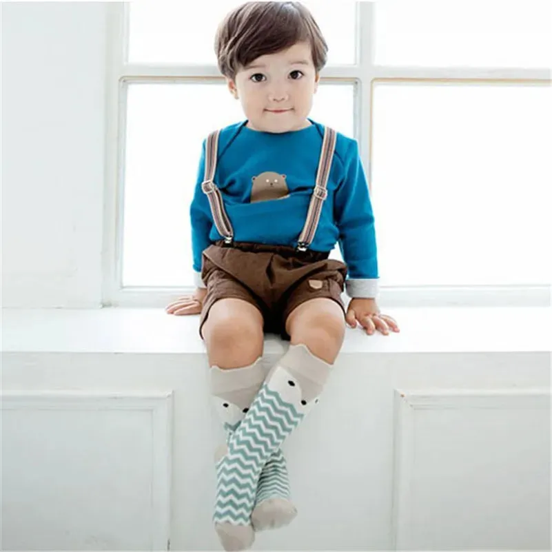 Baby Knee Highs Anti Slip Baby Socks Newborn Girls Boys Toddler Socks Long Tube Fox Cat Animal Infant Cotton Socks Cute Kids