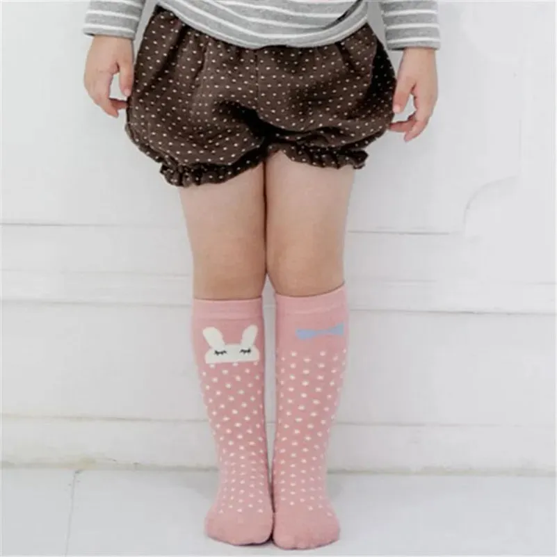 Baby Knee Highs Anti Slip Baby Socks Newborn Girls Boys Toddler Socks Long Tube Fox Cat Animal Infant Cotton Socks Cute Kids