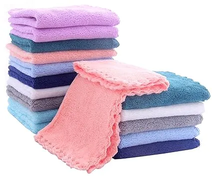 Baby Washcloths - Soft Coral Fleece, Extra Absorbent for Newborns, Infants, Toddlers, 10x10 Inch, 16-Pack