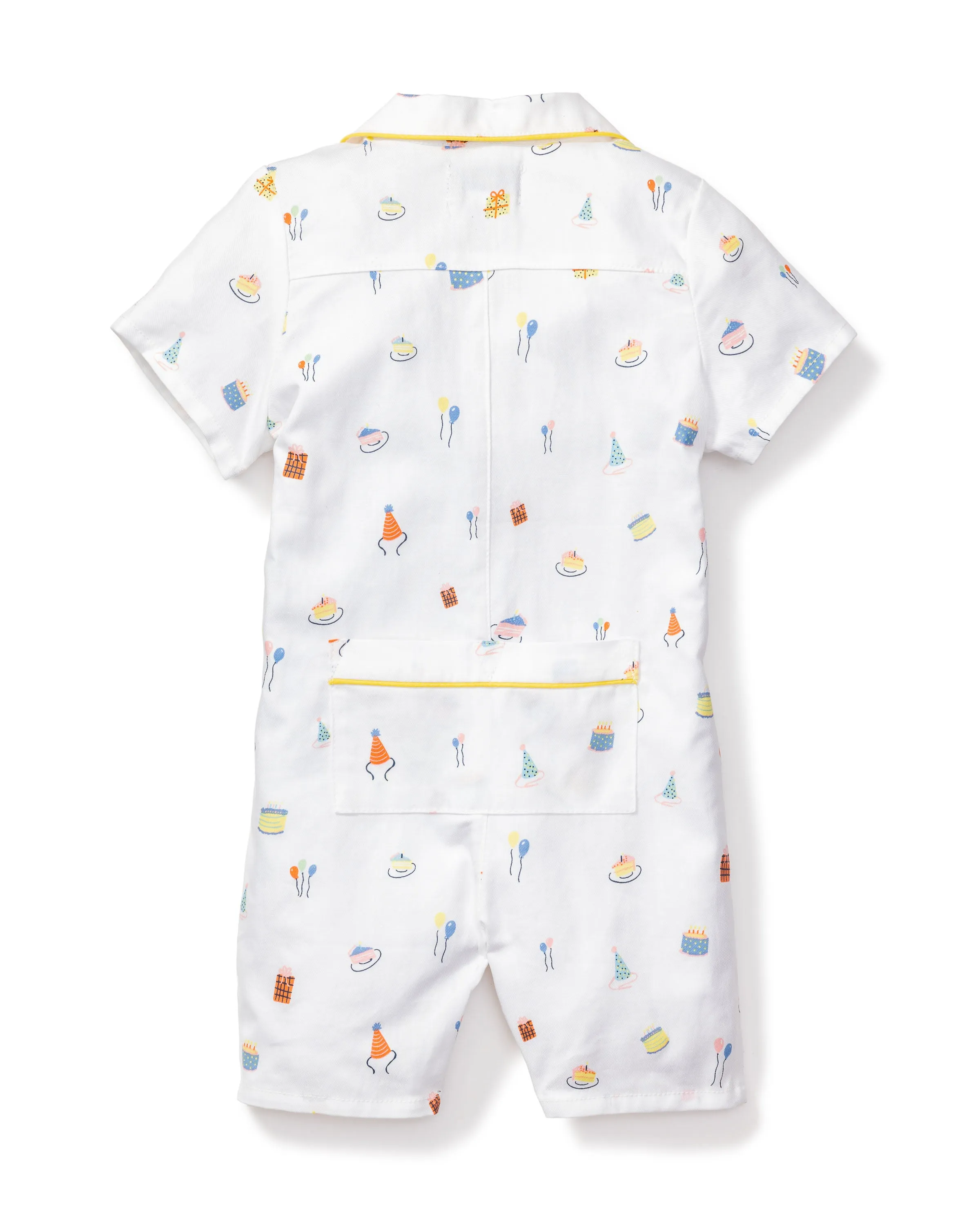 Baby's Twill Summer Romper in Birthday Wishes