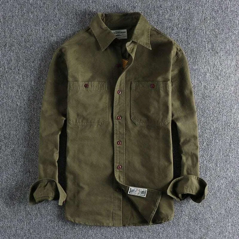 Back Embroidered Striped Long-Sleeved Shirt