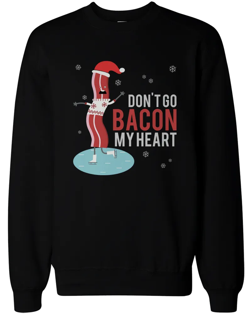 Bacon and Egg Couple SweatShirts Funny Graphic Sweaters for Winter