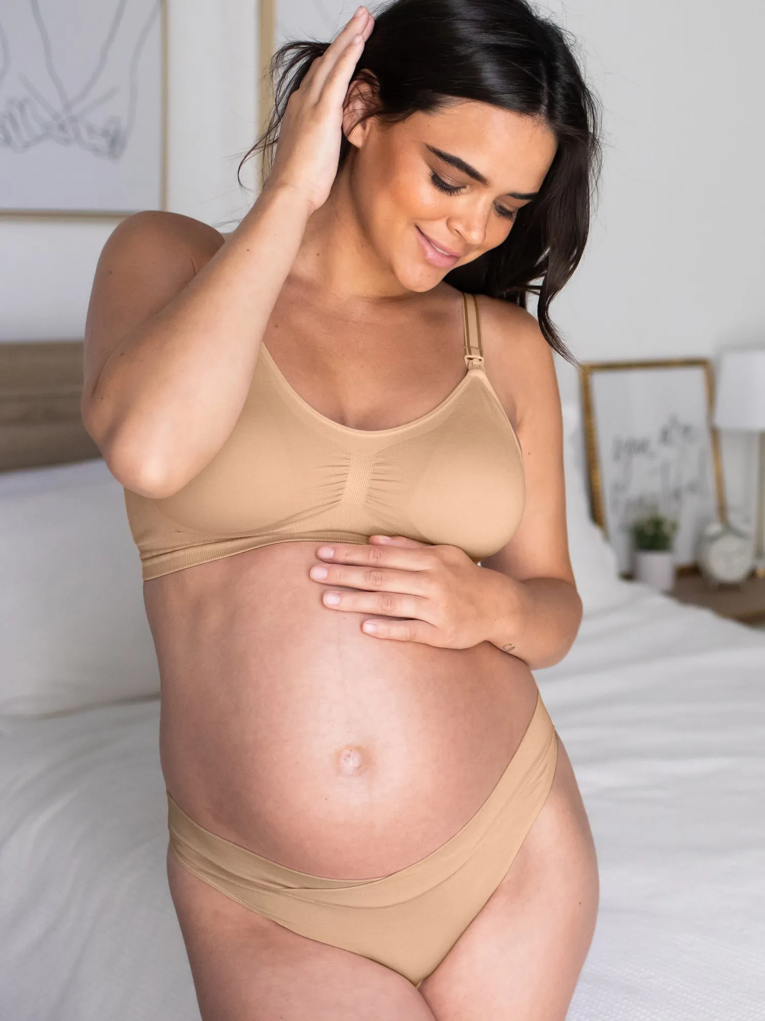Bamboo Maternity & Postpartum Thong | Beige
