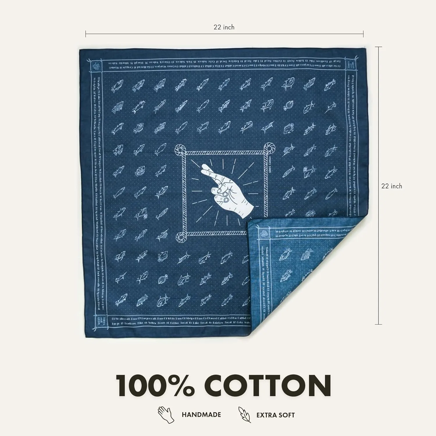 Bandana 100% cotton kerchief, extra soft cotton - for Men & Women