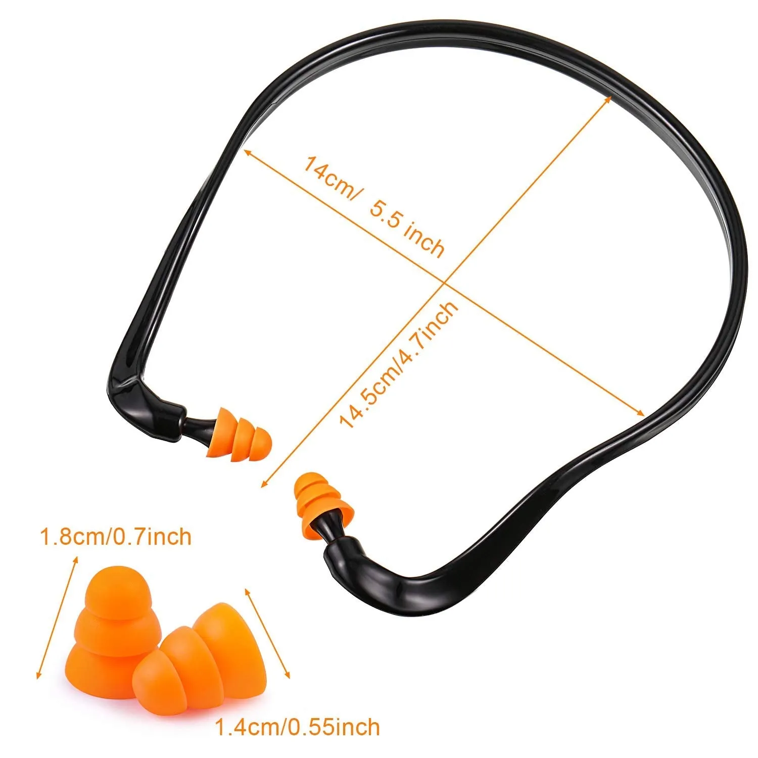 Banded Earplugs for Shooting Range Band Ear Plugs Lightweight Silicone Earplugs for Hearing Protection, Noise Reduction, Work, Construction, Sleeping, Concerts, Motor Sports Racing (4 Pieces) 4