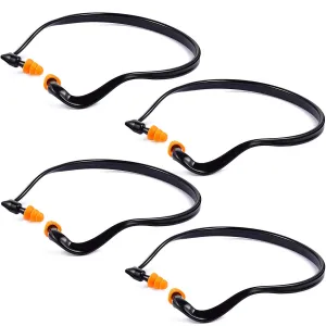 Banded Earplugs for Shooting Range Band Ear Plugs Lightweight Silicone Earplugs for Hearing Protection, Noise Reduction, Work, Construction, Sleeping, Concerts, Motor Sports Racing (4 Pieces) 4