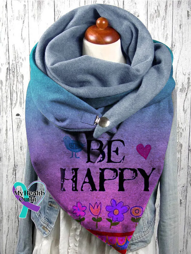 Be happy cyan purple parent-child scarf