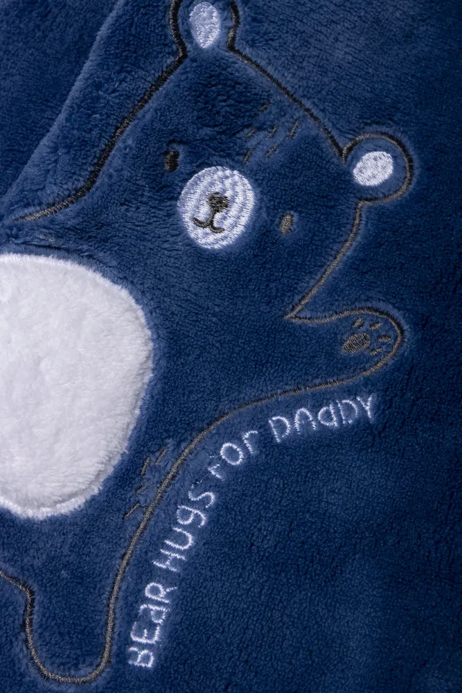 Bear Coral Fleece Babygrow Blue