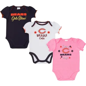 Bears Girls Shine 3 Pack Short Sleeved Onesies