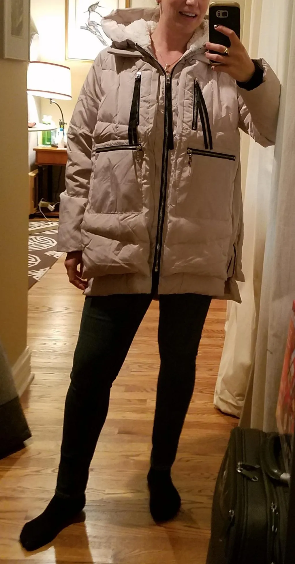 Beige Women's Thickened Down Jacket with Filler and Duck Feather - Orolay
