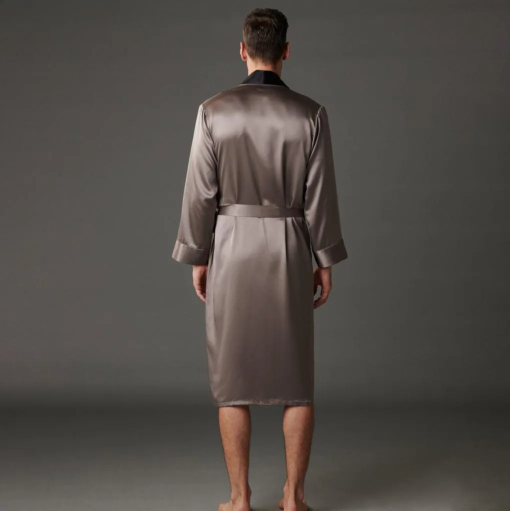 Best Luxury Silk Robe For Mens Long Sleeves Silk Sleepwear Silk Bathrobe