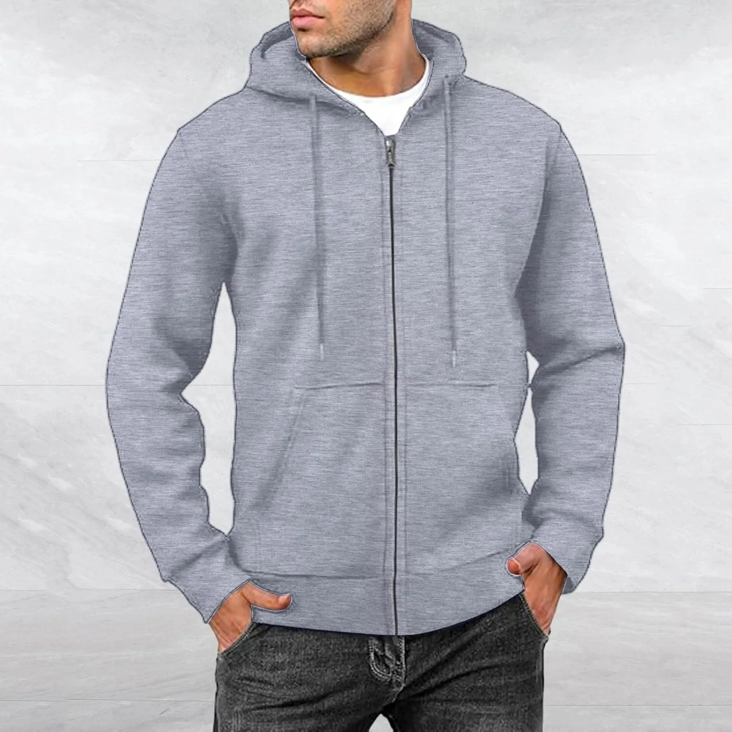 BIFUTON Mens Hooded Sweatshirt Lightweight Full Zip Up Pullover Men Hoodies Long Sleeve Tops Sports Jackets with Pockets