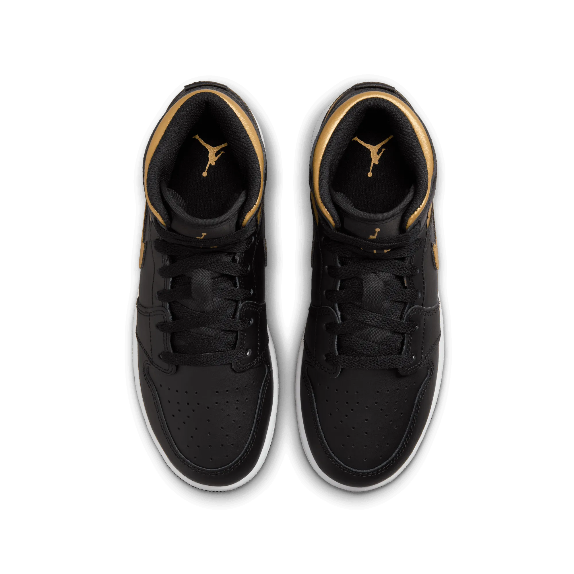 Big Kids' Air Jordan 1 Mid "Black Metallic Gold"