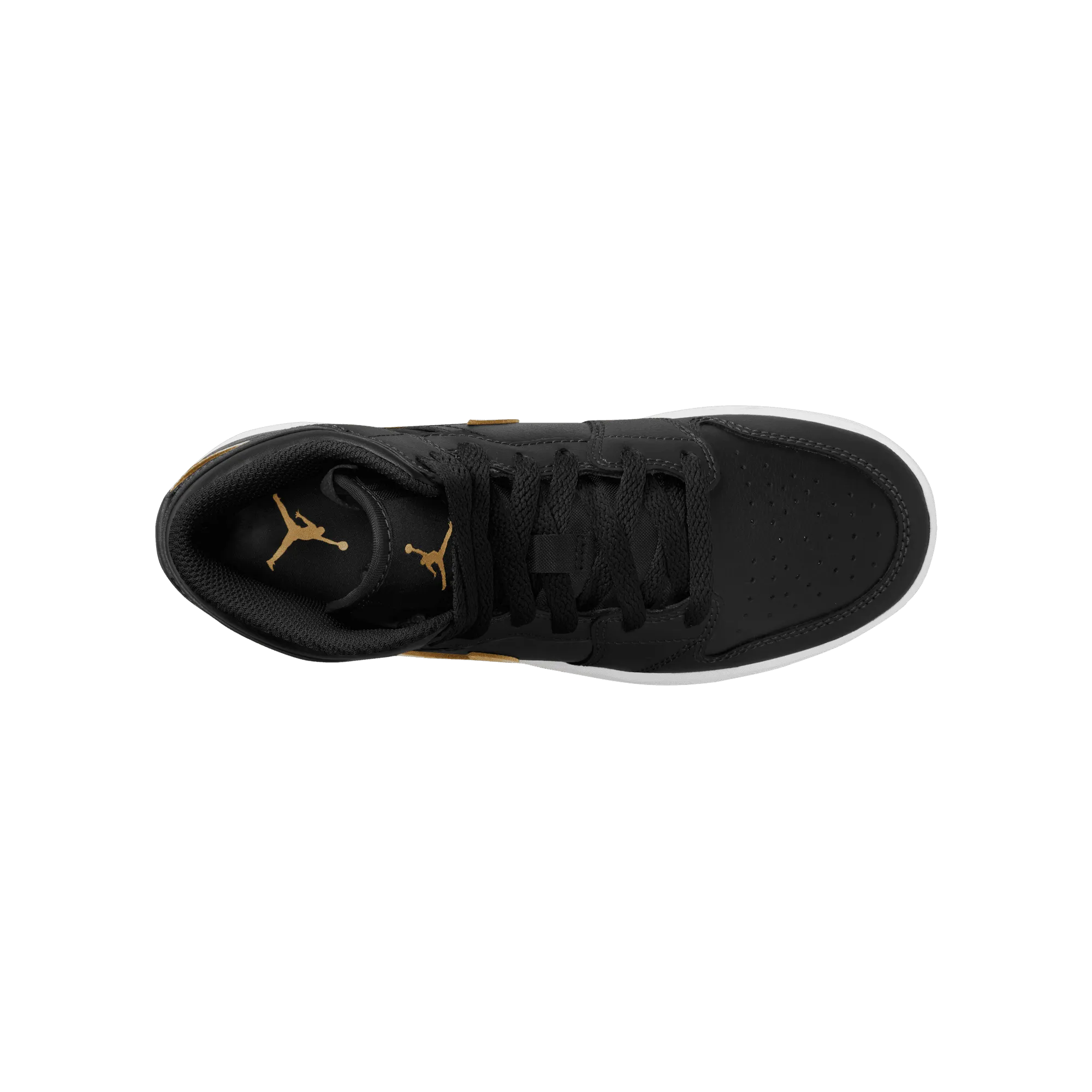 Big Kids' Air Jordan 1 Mid "Black Metallic Gold"