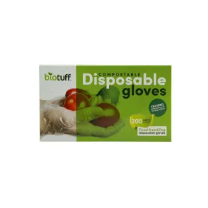 BIOTUFF 200 Compostable Disposable Gloves Medium