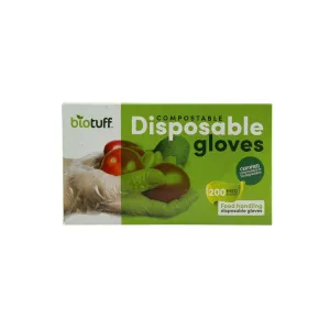 Biotuff Compostable Disposable Gloves - Medium 200