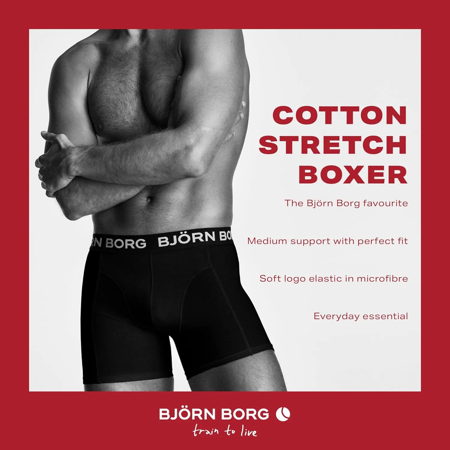 Bjorn Borg Cotton Underwear Men Pack of 5  Cotton Boxer Briefs for men