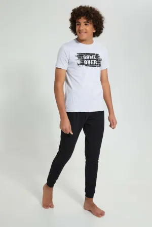 Black And White Pyjama Set (2 Piece)