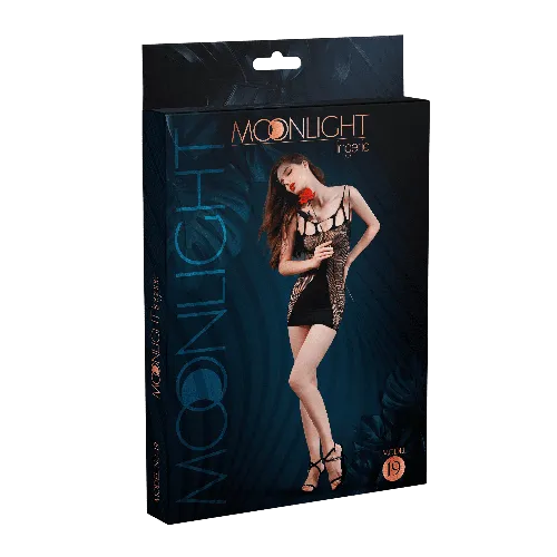 Black Cut Out Mini Dress by Moonlight - Style 19