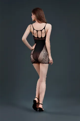 Black Cut Out Mini Dress by Moonlight - Style 19