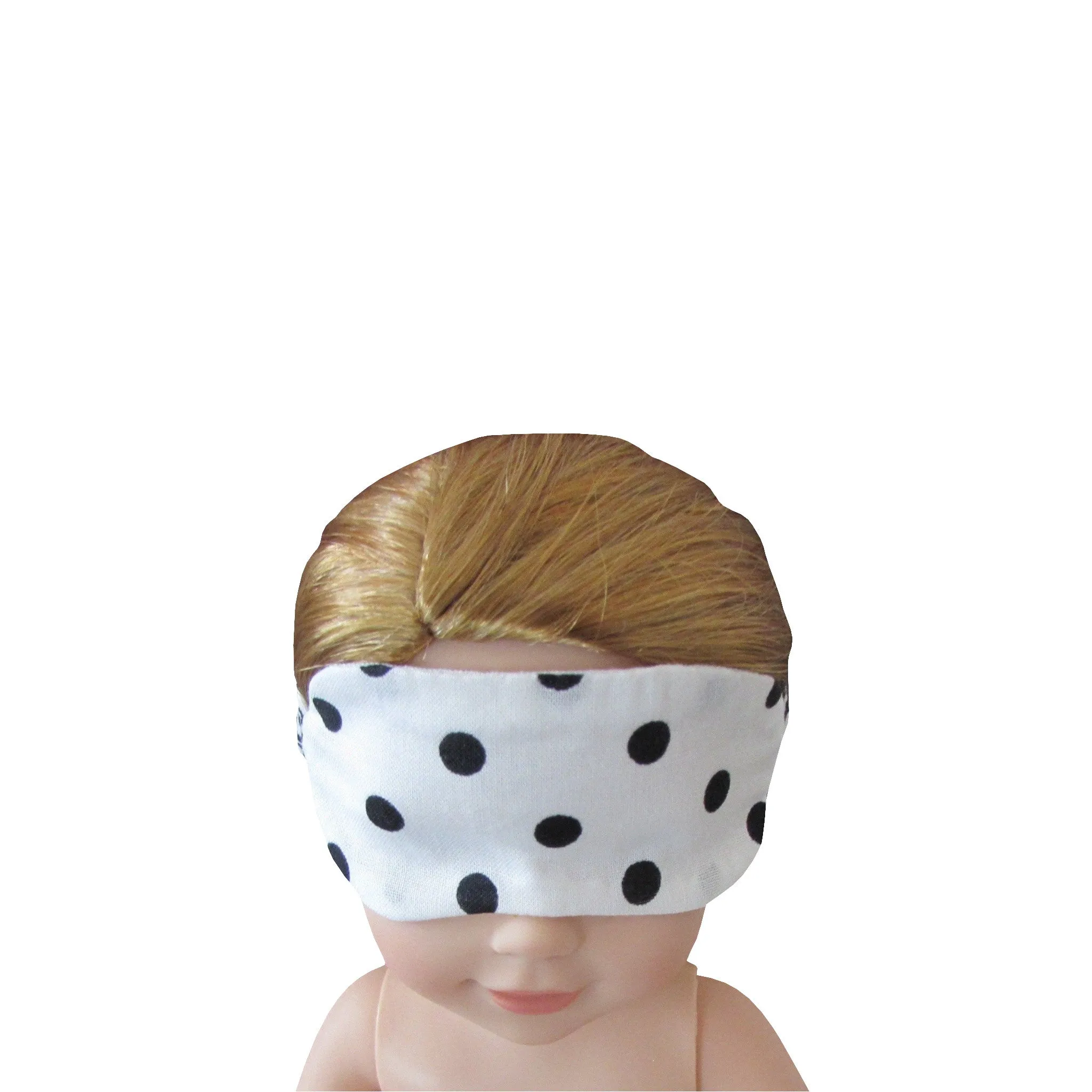 Black Dots on White Doll Sleep Mask for 14 1/2-inch dolls