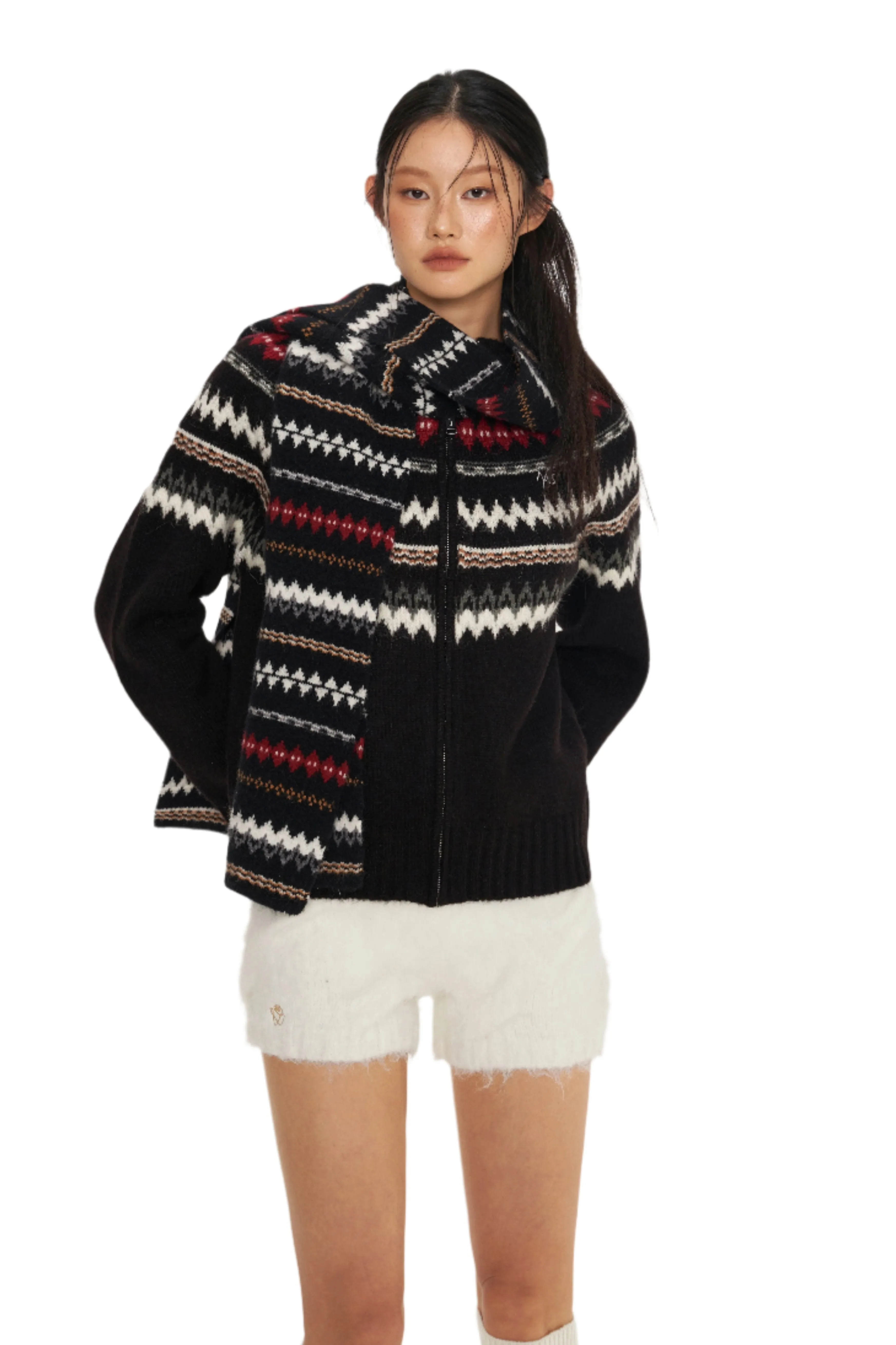 Black FairIsle Scarf