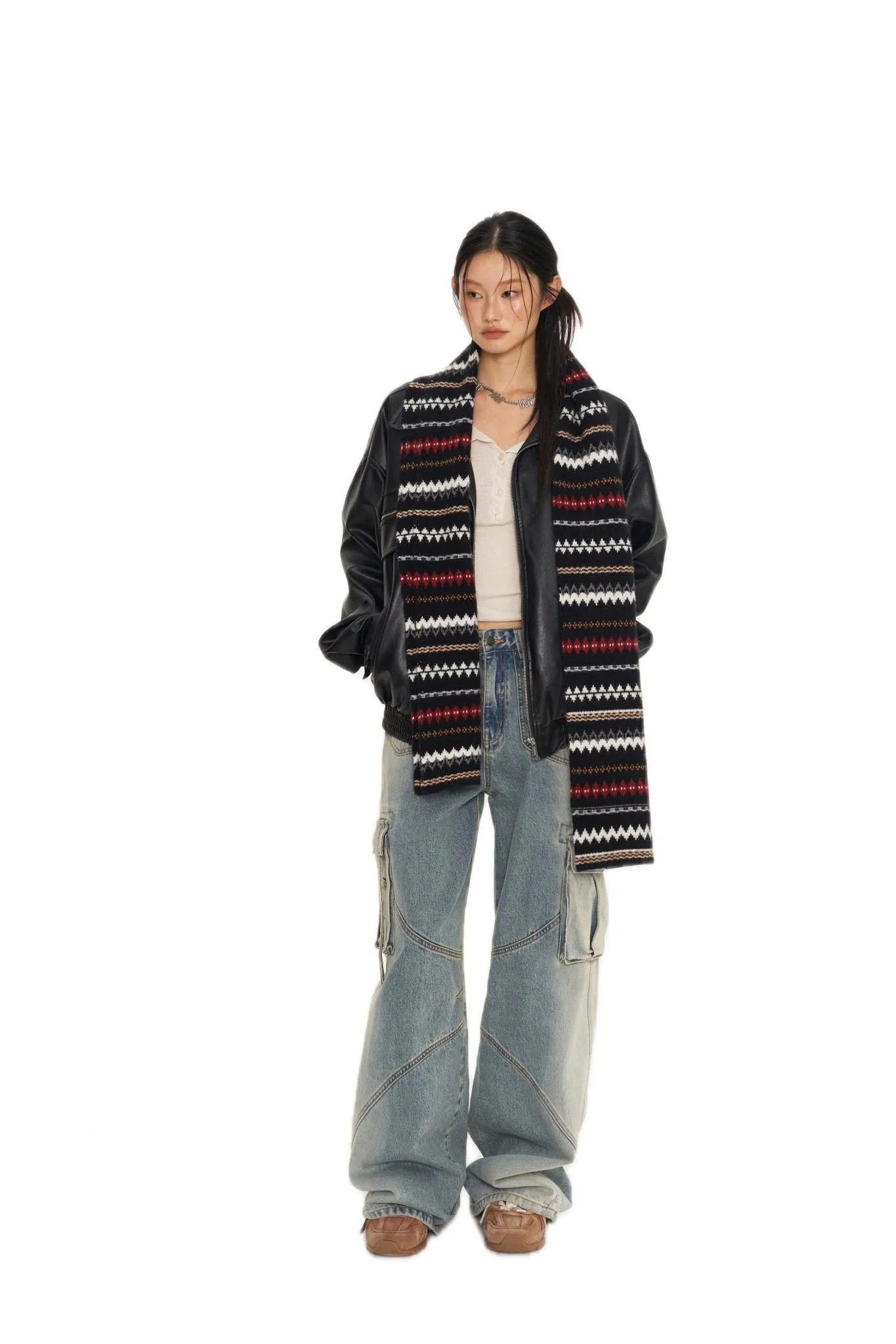 Black FairIsle Scarf