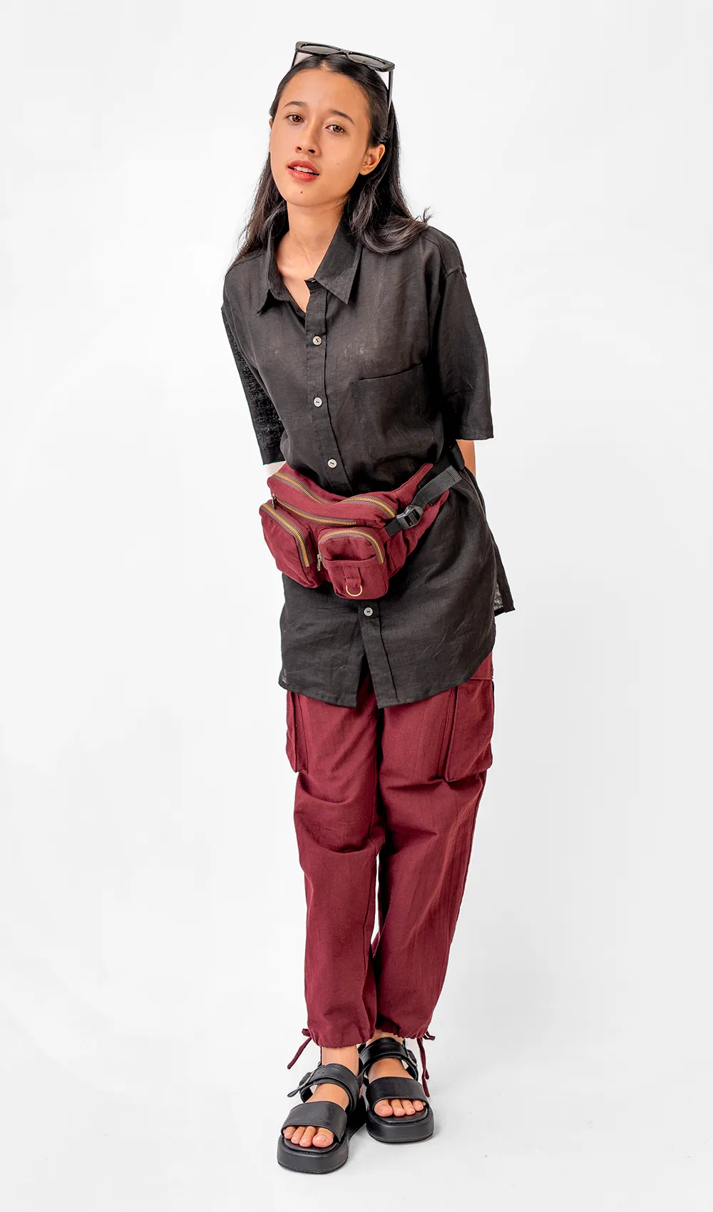 Black French Linen Shirt, 4 sizes