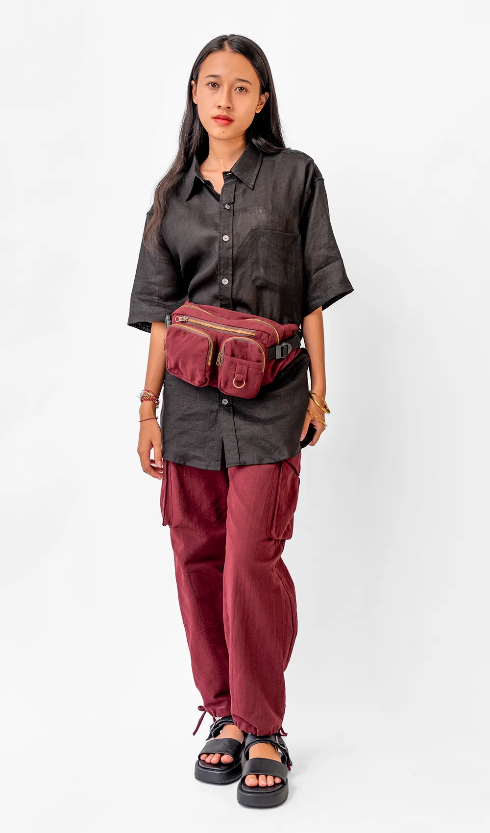 Black French Linen Shirt, 4 sizes