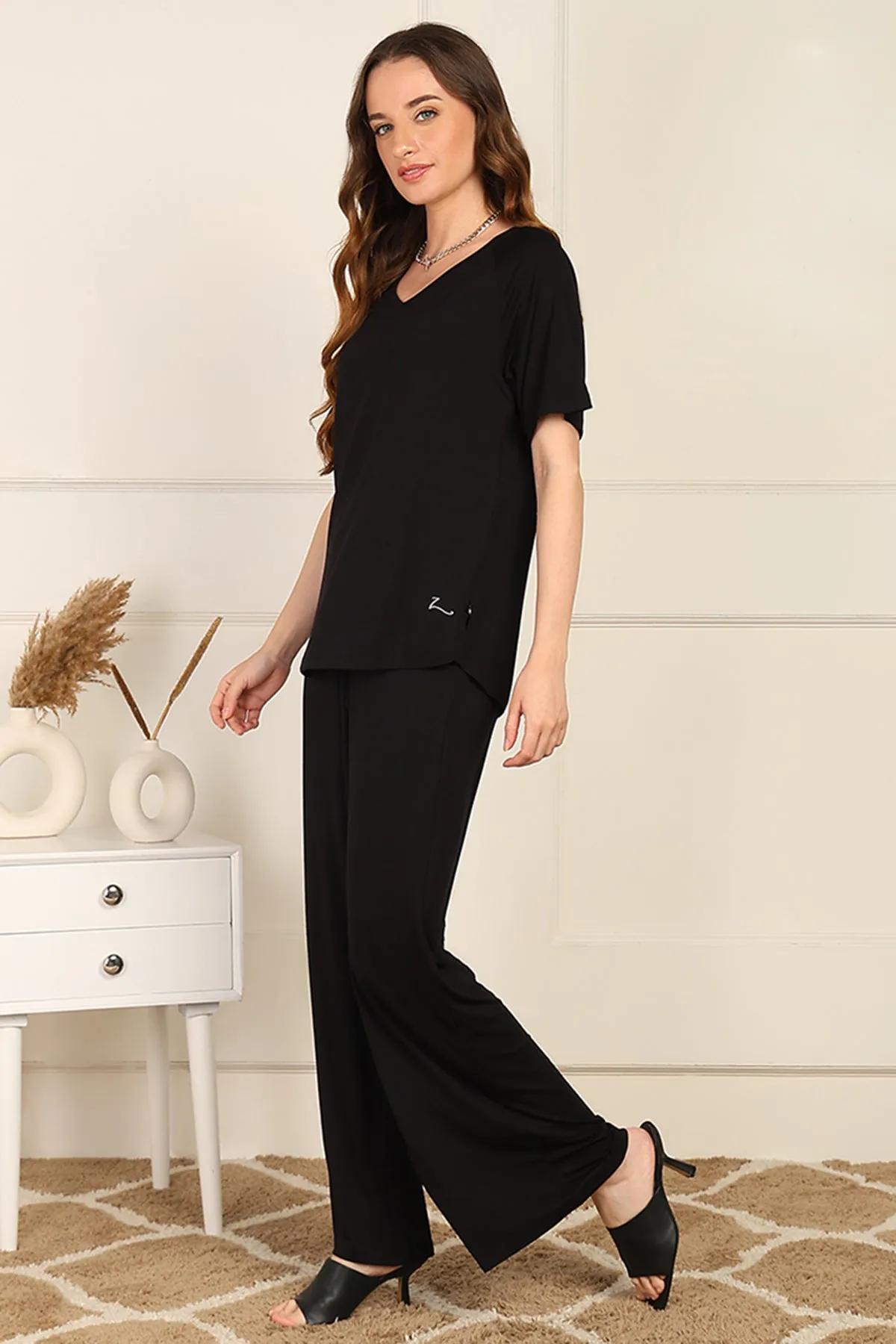Black Maternity Pajama Set