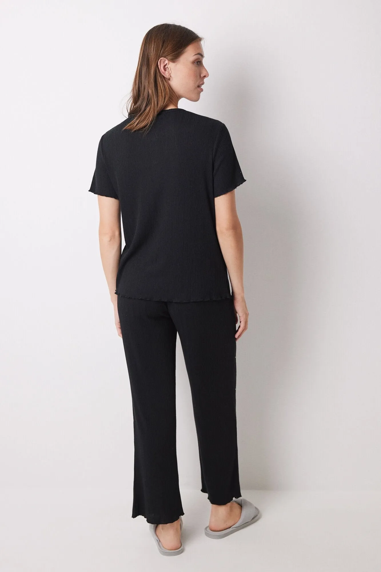 Black ribbed set