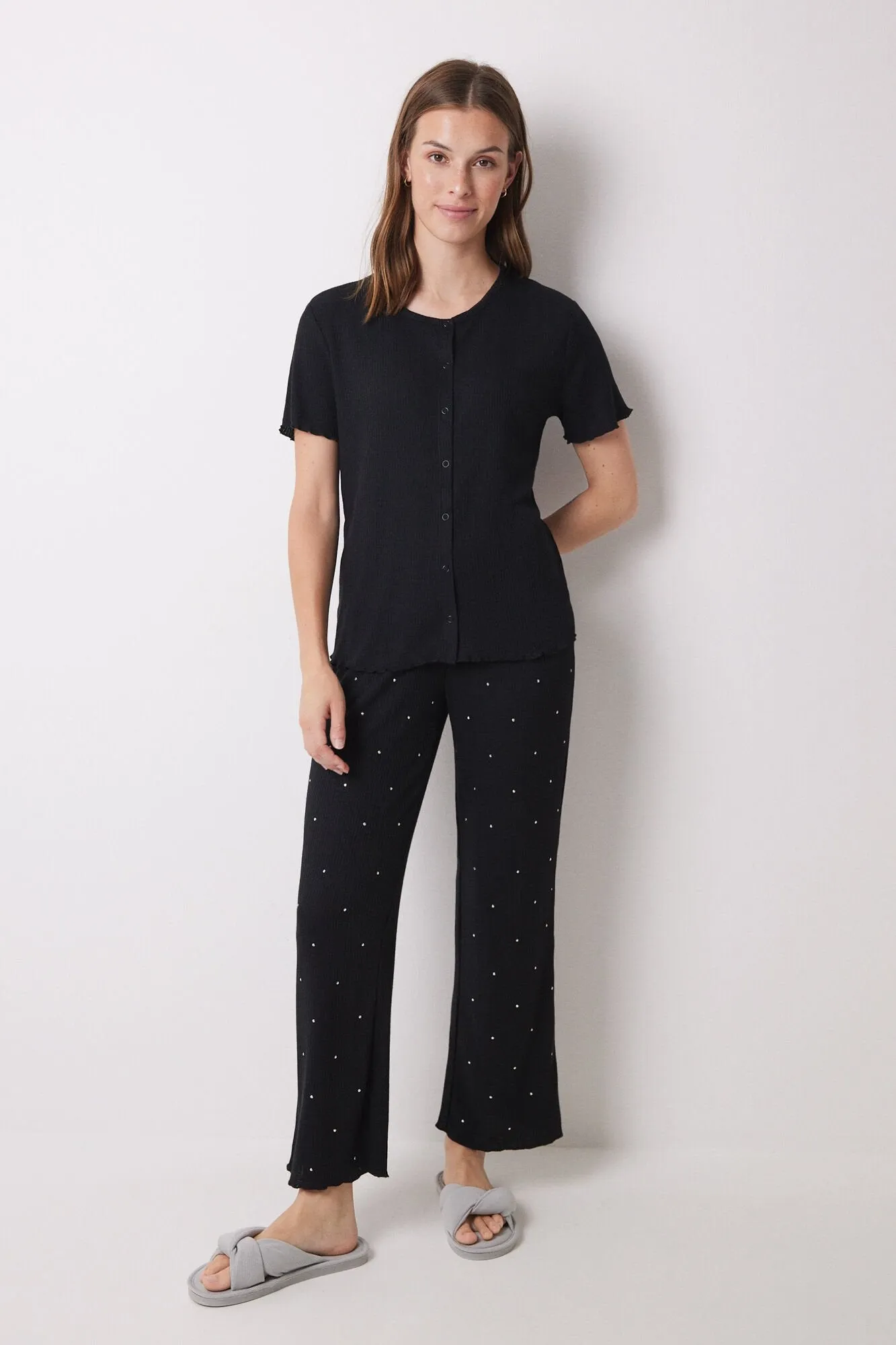 Black ribbed set