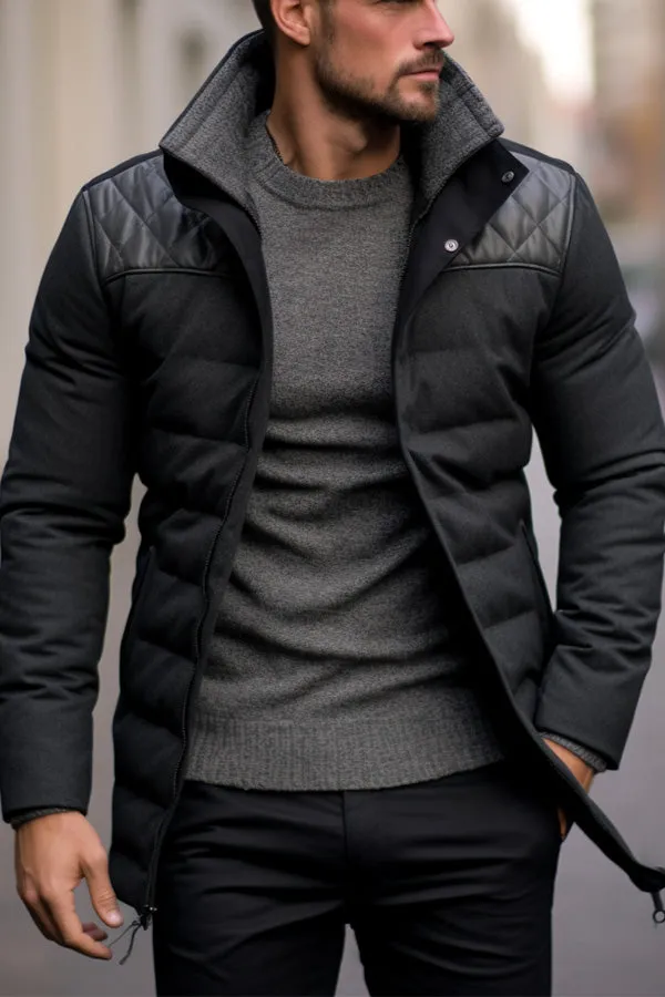 Black Warm velvet thickened cotton jacket