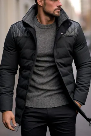 Black Warm velvet thickened cotton jacket