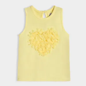 Bloom Yellow Solid Vest for Girl