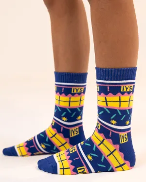 Blue IYS Stars Fluffy Socks