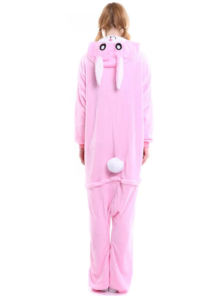 Blue Rabbit Onesies Animal Pajamas Flannel Sleepwear