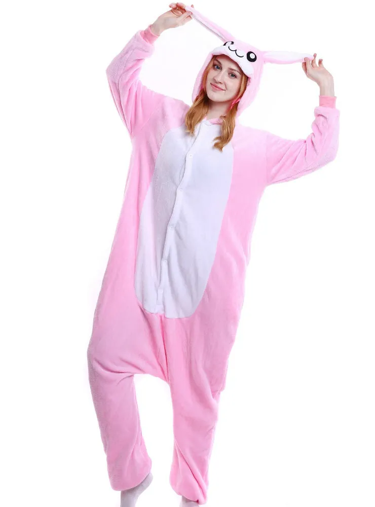 Blue Rabbit Onesies Animal Pajamas Flannel Sleepwear