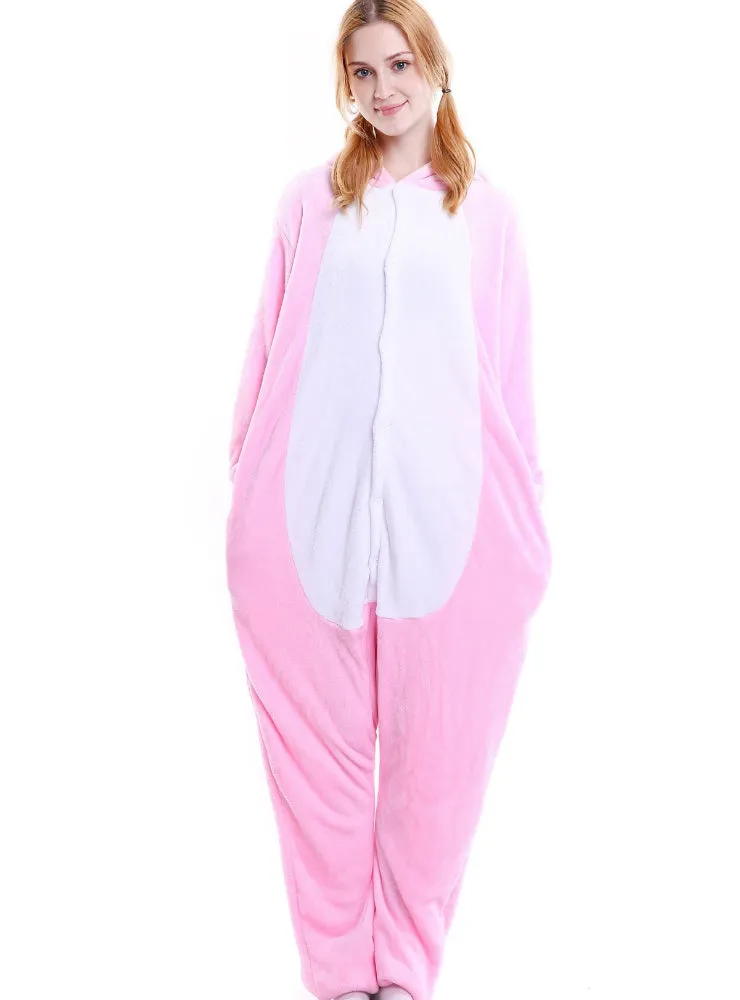Blue Rabbit Onesies Animal Pajamas Flannel Sleepwear