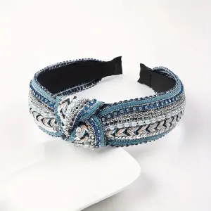 Boho Chic Denim Knotted Headband