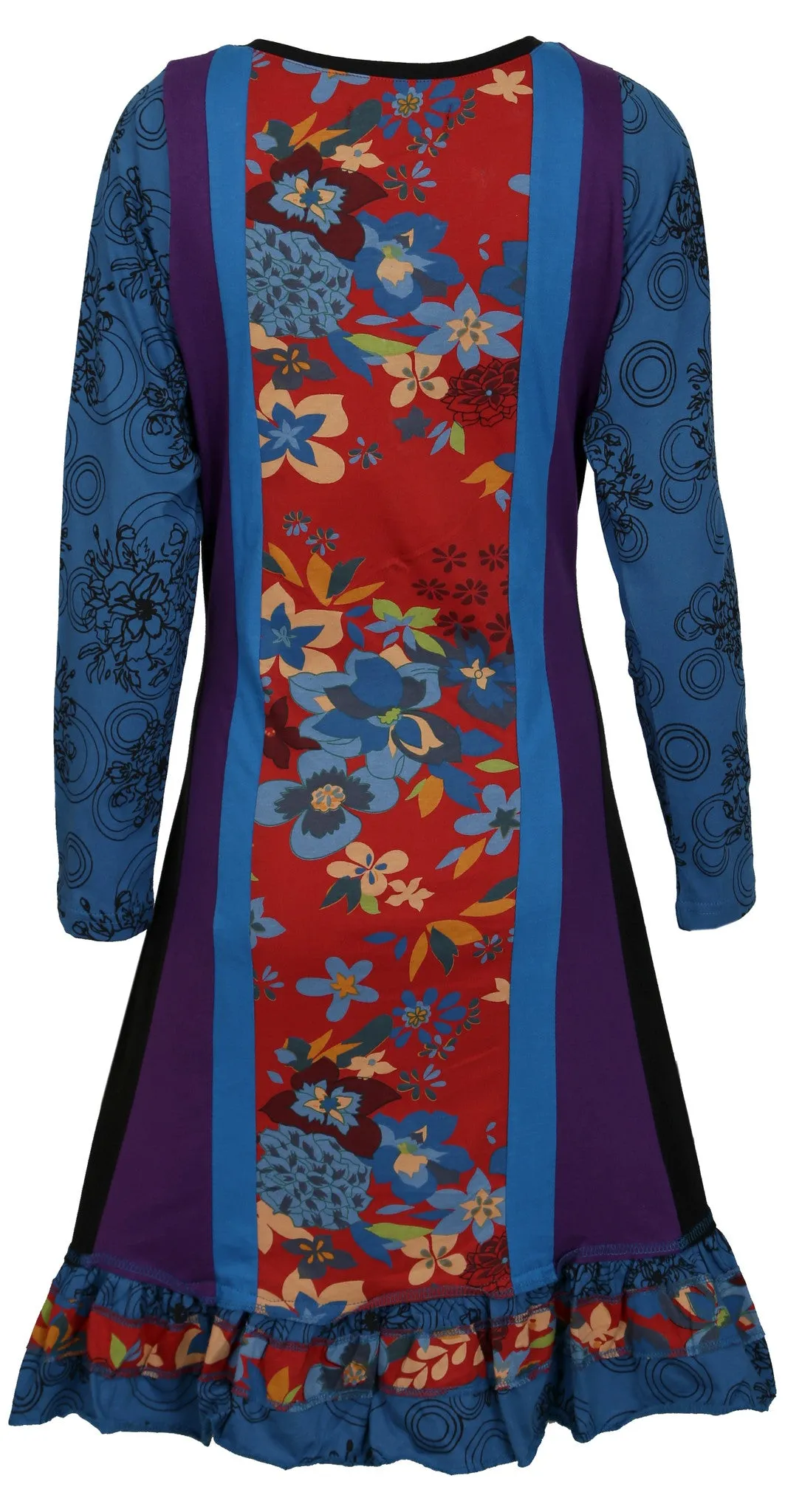 Bottom Sweep Floral Print Designed Dress.
