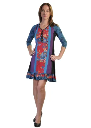 Bottom Sweep Floral Print Designed Dress.