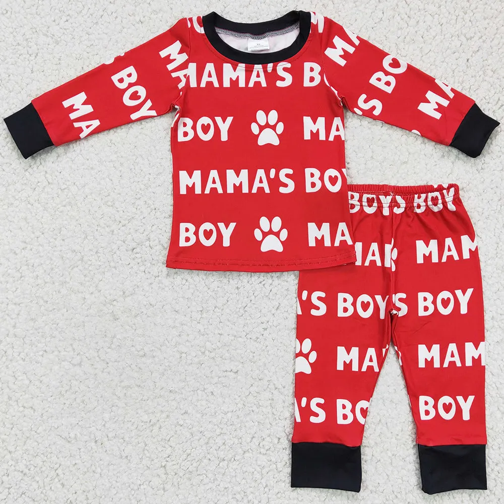 Boutique Boys Pajamas Set Valentine's Day Mama`s Boy Daddy`s Girl Pajamas Nightwear GLP0352 BLP0144