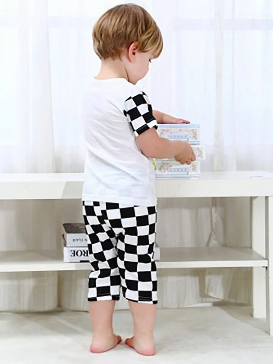 Boy's 2 Piece Checked Short Set