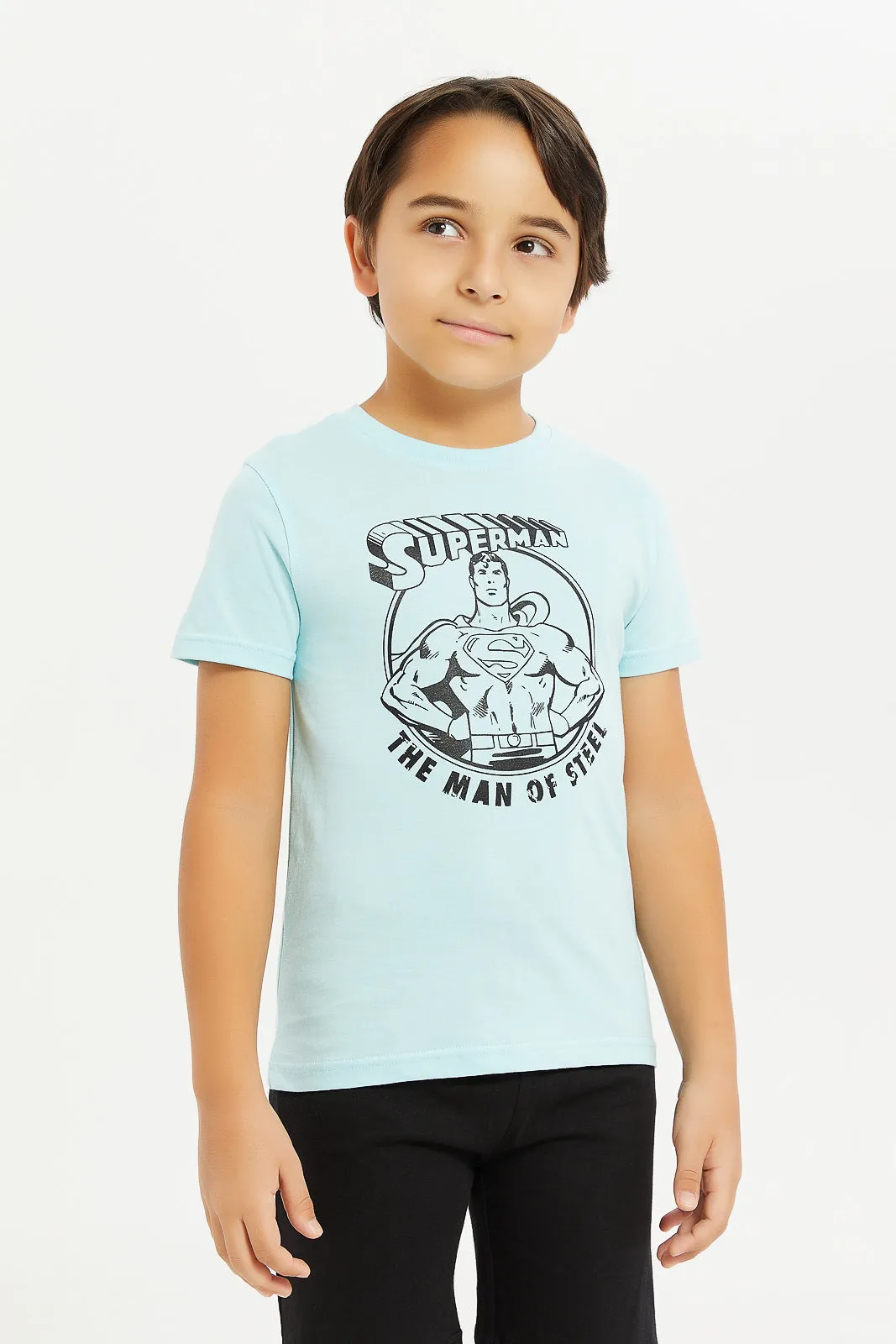 Boys Blue And Black Superman Pyajama Set (2 Piece)