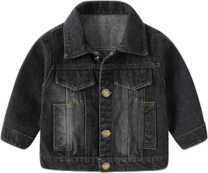Boys Denim Jacket, Cotton & Cotton Washed Fall Outerwear Trucker Casual Jean Jacket for Boys