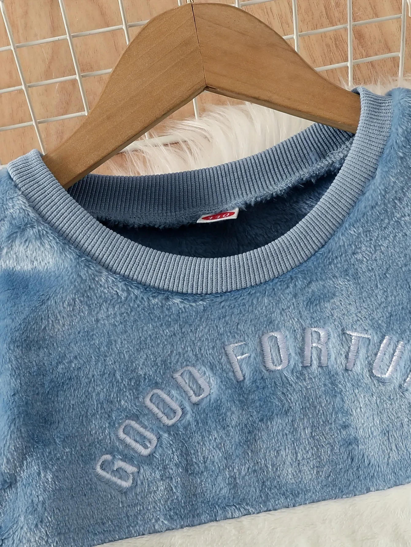 Boys Furry Winter Outfit – Warm Embroidered 2-Piece Set