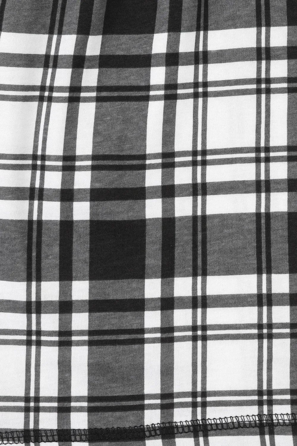 Boys Girls Black and White Check Woven Short Pyjamas